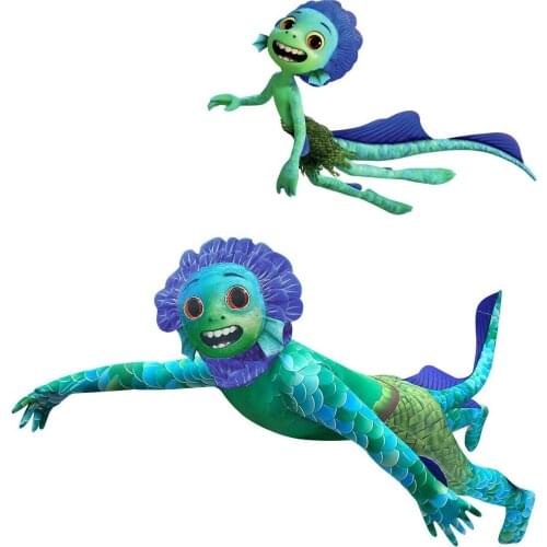 Hot Sale Kids Halloween Cosplay Costume Boys Luca jumpsuit Fish monster Alberto Anime Fancy Performance Summer Sunny Day Costume