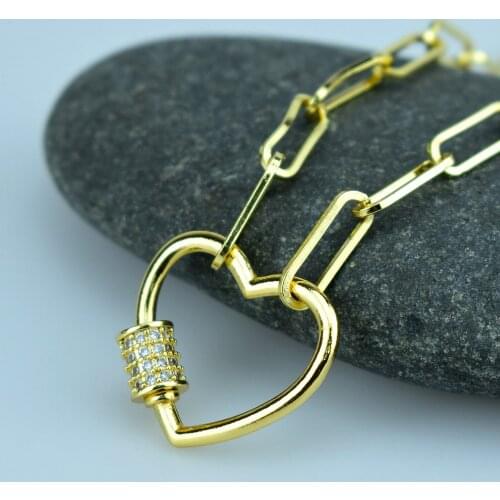 Luxury Romantic Heart Gold Plated Pendants Fit Charm Women Delicate AAA Cubic Zirconia Pendants Party Jewelry Accessories