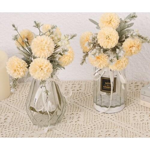 Pink Silk Hydrangea Artificial Flower Bridal Wedding Flower Handkerchief Flower Blooming Peony Fake Flower White Home Decoration