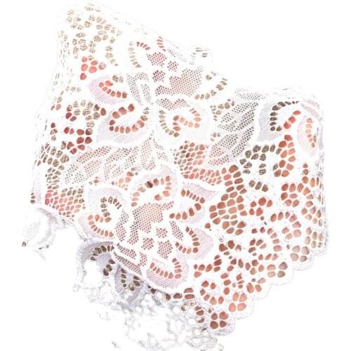 Wide 15cm Lace Trim Fabric Black Wide Garment Accessories Material Hem Decoration Hollow Out White Mesh Embroidery Fabric