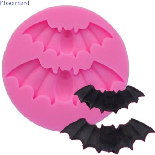 Silicone Cake Mold Bat Shape Liquid Silicone Mold Handmade Soap Mold DIY Sugar Art Embossing Mold Halloween Decor Cake Tools