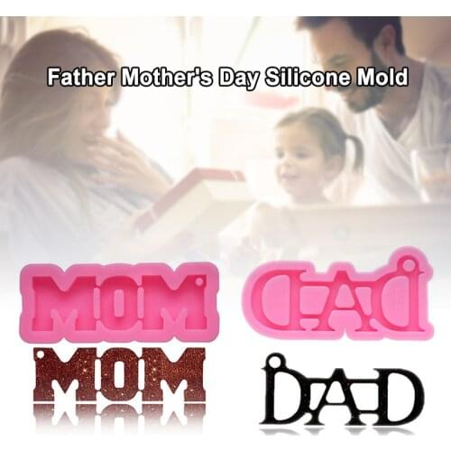 Mom/Dad Word Silicone Mold Mini Keychain Craft Mould Multifunctional DIY Baking Pan for Cake Candle Chocolate Cookie NIN668