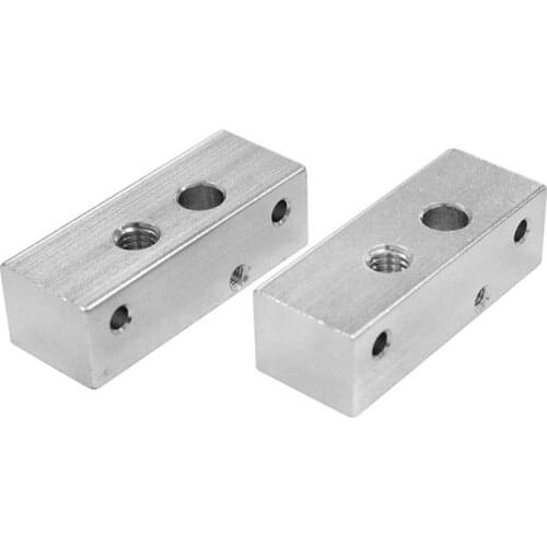 Nozzle pipe fixing block Single nozzle aluminum block 3D printer accessories Second generation double head MK8