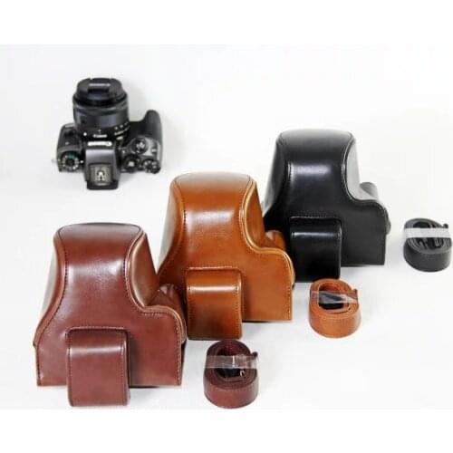 New Camera Bag Bag For Canon EOS M50 EOSM50 PU Leather Case Camera Bag Cover With Strap