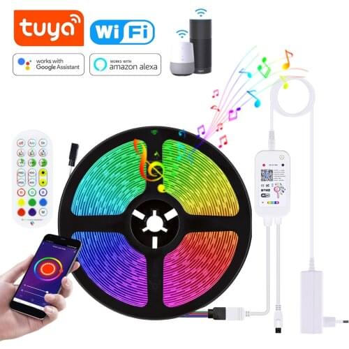 LED Cabinet light 5M/10M/15M Bluetooth/Tuya WIFI LED Strip RGB 5050 SMD 12V LED Tape for Room TV Kitchen Cabinet Decoration