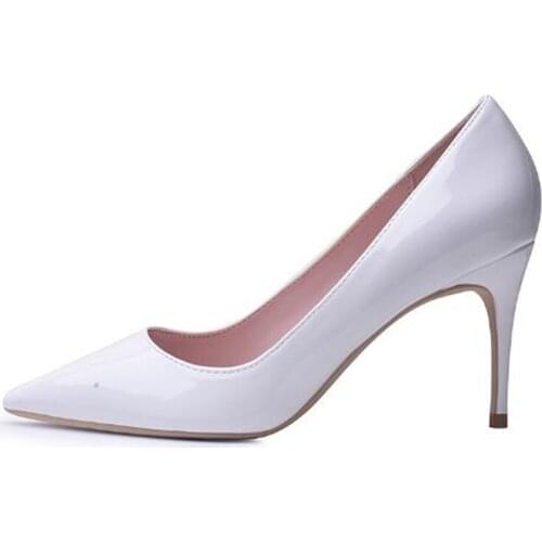 Women Pumps Patent Leather Slip On 8CM Thin High Heels Pointed Toe Office & Career Sexy Party Wedding Shallow Women Shoes 2020
