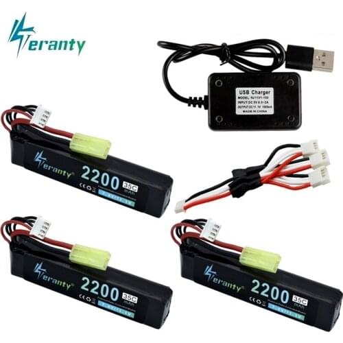 TER POWER Water Gun Lipo Battery 3S 11.1V 2200mAh 35C with Tamiya Plug for Mini Airsoft BB Air Pistol Electric Toys Gun RC Parts
