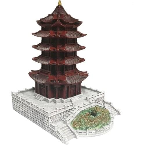 High-quality Yellow Crane Tower, Wuhan, China World Famous Landmark Metal Model Decor Crafts Tourism Souvenirs Collection Gift