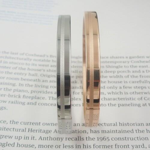 Top Quality frosted stripe brand letter Fashion Jewelry Cuff Carter Bracelets Bangles 316L Stainless Steel Bracelets For Women