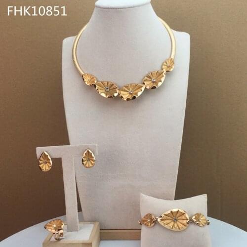 Yuminglai 2021 New Arrival Leaf Jewelry Fashion Jewelry Sets for Women FHK10851