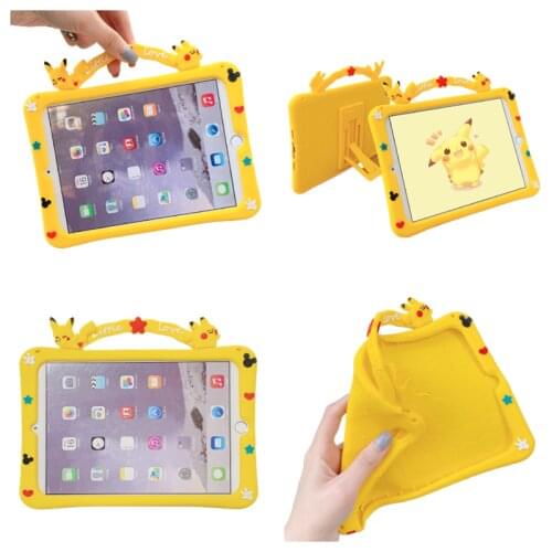 Pokemon Pikachu Handle Design Cartoon Protective Cover, Suitable for Ipad 10.2 Inches 2019 IPad 9.7 2017 Inches for Huawei Honor