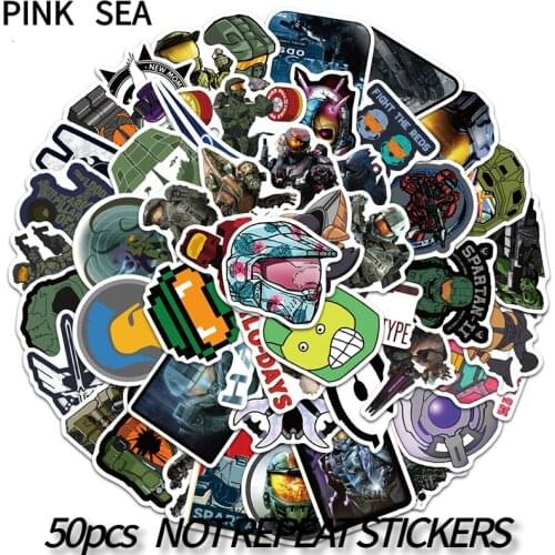 10/30/50Pcs/set First-person Shooter Game Halo Cartoon Anime Graffiti Mix Stickers For Kids Diy Luggage Case Skateboard Laptop