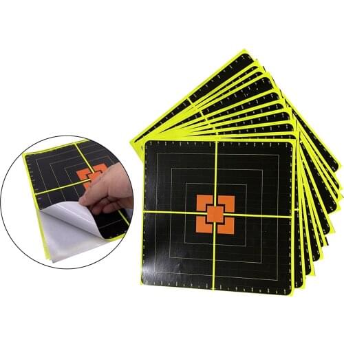 10pcs 10'' Paper Target Stickers Adhesive Reactivity Shoot Targets for Outdoor Practice Hunting Archery Training