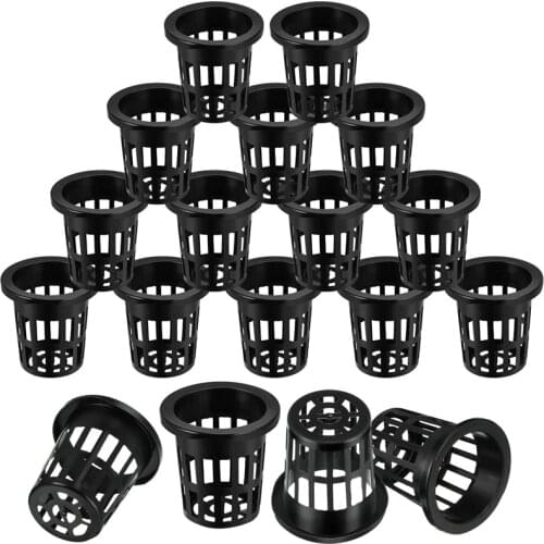 100 Pack 2.36 Inch Net Cups Slotted Mesh Wide Lip Filter Plant Net Pot Bucket Basket for Hydroponics Aquaponics Orchids