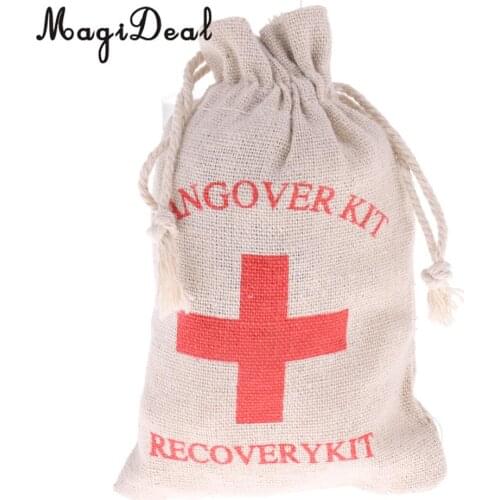 30pcs Hangover Kit Bags Bachelorette Party First Aid Bags Muslin Favors Bag