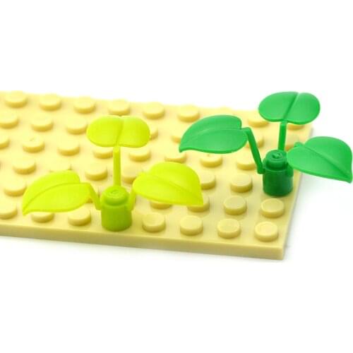 40PCS MOC Bricks 6255 Broadleaf Clover-lucky Grass DIY Building Block Compatible with leduo Flower Plant Parts City Assemble Toy