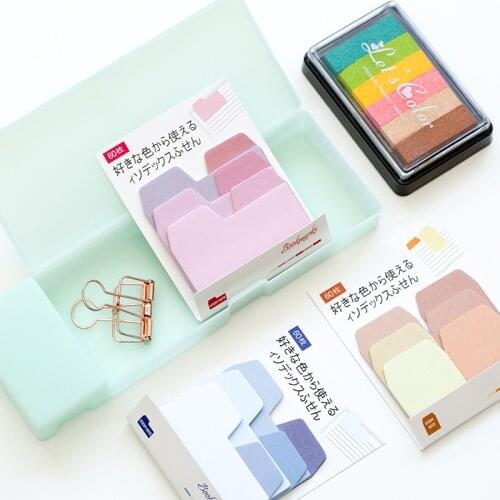 60 Pages /Pack Rainbow Gradient Color N Times Indexes Memo Pad Sticky Notes Bookmark Stationery