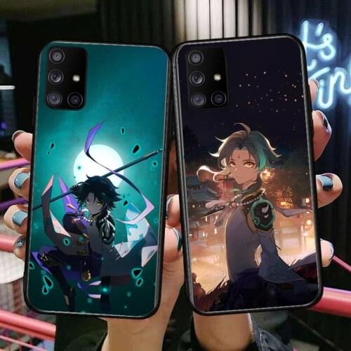 Anime Genshin Impact Xiao Phone Case Hull For Samsung Galaxy A50 A51 A20 A71 A70 A40 A30 A31 A80 E 5G S Black Shell Art Cell Cov