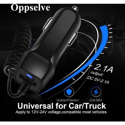 USB Car Charger With Spring USB Cable For Huawei P40 Samsung Galaxy S20 S10 Xiaomi mi11 mi10 Micor USB Car Charger Type C Cable