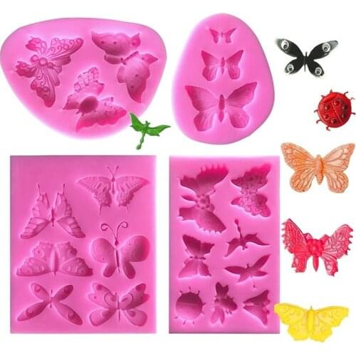 Butterfly Silicone Mold Mini Butterfly Fondant Cake Baking Mold Cupcake Decoration Tool Suitable for Homemade Cake Resin Mold