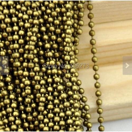 16ft 5 Meters Of Antique Bronze Ball Chain Necklace Findings 2mm - Top Quality Fashion DIY Accessory Jewelry Making