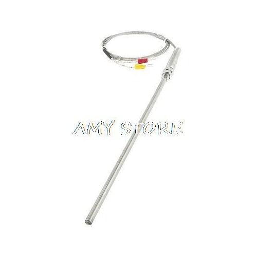 K Type Temperature Controller Earth Thermocouple Probe Sensor 5 x 200mm 1M 2 Pins Forks 0-400C M8 Thread