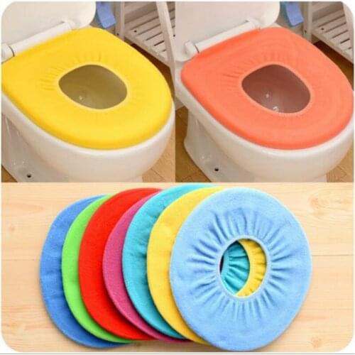 Hot sale in stock UK Washable Soft WC Toilet Closestool Cloth Seat Lid Warm Cover Pads Bathroom