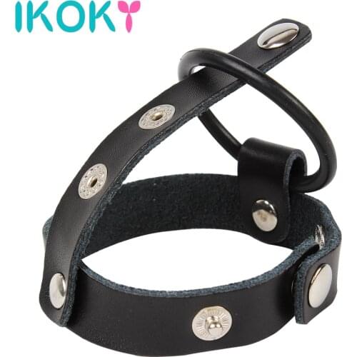IKOKY Adult Products Bondage Male Chastity Belt Device Sex Toys Silicone Cock Ring Penis Sleeve Penis Ring