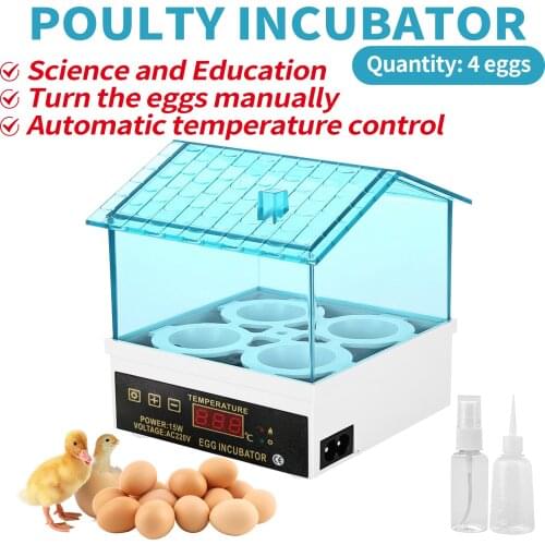 Digital Temperature Small Brooder 4 Mini Hatchery Machine Egg Incubator Hatcher for Chicken Duck Bird Pigeon 98%Hatching Rate