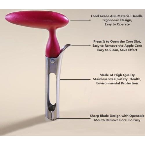 Apples Corer Apples Corer Remover Stainless Steel Apples or Pear Core Remover Tool with Serrated Blades CLH@8