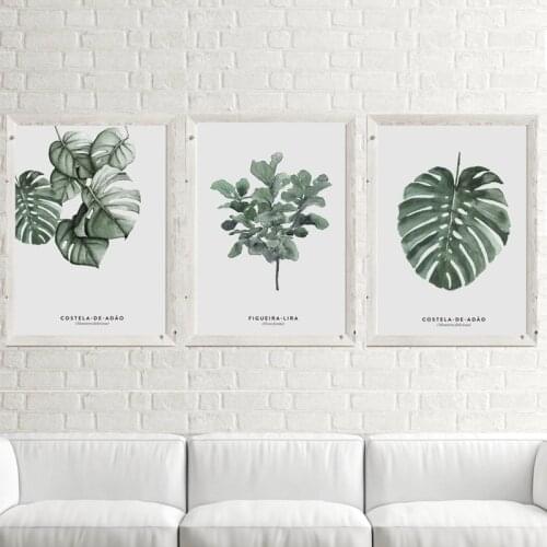 New Plant Green Leaf Monstera Deliciosa Art Decorative Painting Sofa Living Room Bedroom Wall Picture Canvas Painting Home Decor