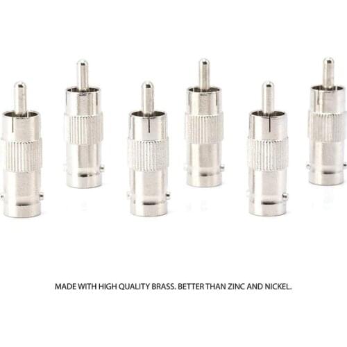 RCA and BNC Coaxial Adapter | BNC Female to RCA Male Connector, Adapter, Coupler, and Converter | for RG11, RG6, RG59, RG58, SD