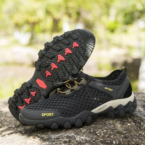 Unisex Trekking Mountain Shoes Men Outdoor Athletic Shoes Wearable Sports Upstream Shoes for Women Light Elastic Band Trainers