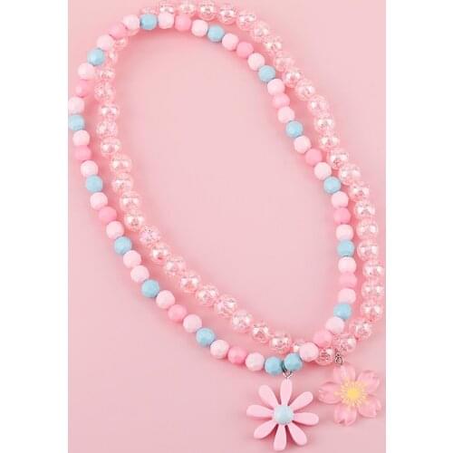 Makersland Cute Princess Children Charm Beads Necklace Kids Pendant Necklace For Baby Girl Jewelry Gifts Christmas Presents 2020