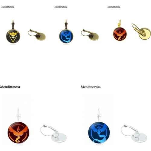 Mendittorosa Pocket Monsters Brand Jewelry Fashion Statement Bronze/Silver/Golden Clip Ear Hook Drop Earrings Glass Maxi