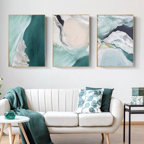 Minimalist Abstract Wall Poster Modern Style Canvas Print Green Texture Painting Contemporary Art Living Room Decoration Picture
