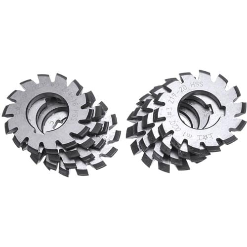 8pcs Module M1 Bore 22mm #1-8 HSS Involute Gear Milling Cutter High Speed Steel Milling Cutter Gear Cutting Tools