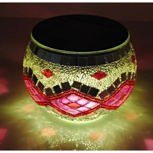 Mosaic Glass Solar Led Light Outdoor Courtyard Household Decoration Lighting