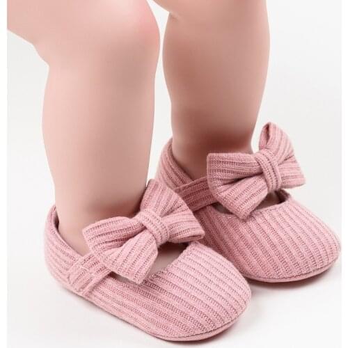 0-18M First Walkers cotton soft solid toddler shoes new born Anti-slip Sneakers bow baby shoes girls with Headwear Party Girls