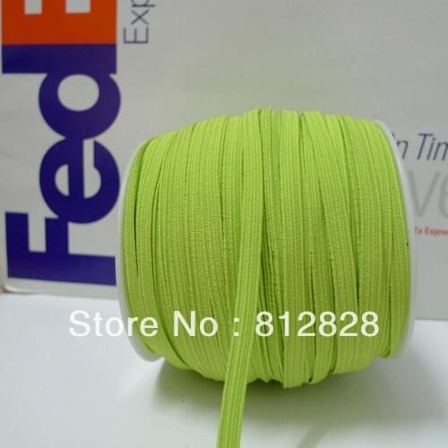 50 Meters 1/4'' 6mm #14 Neon Green Skinny Hair Elastic Tape