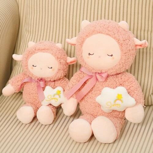New INS Nice 30-80CM Dream Cloud Sheep Soft Stuffed Animals Dolls Baby Sleeping Stuffed Pink Sheep Pillow Sofa Cushion For Kids