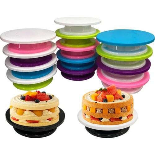 28cm Plastic Cake Turntable Rotating Cake Decorating Cream Cakes Stand Rotary Table DIY Pan Baking Tools Cake Turner Table