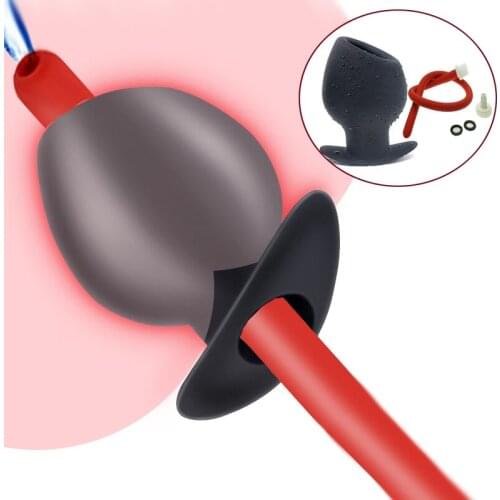 Hollow Anal Plug Dildo Butt Plug Soft Silicone Enema Tube Anus Cleaner Vaginal Speculum Prostate Massager Anal Dilator Sex Toys