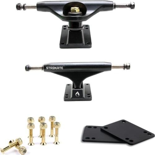 Pro skate truck 5" Hollow Skateboard Truck Longboard Truck SHR95A Bushings 2PCS Matte Black Golden kingpin 3mm gasket 29mm bolts