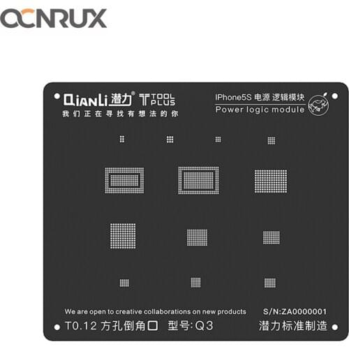 QIANLI iBlack Plus Power Logic Module BGA Reballing Square Hole Stencil Net for iPhone 5S-8P