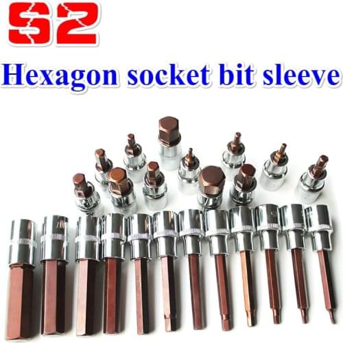 S2 Alloy steel Hex Bit Socket Screwdriver 60/100mm 1/2" Square Impact Driver Wrench Tool Screwdriver sleeve head wrench