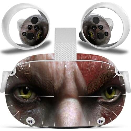 For Oculus Quest 2 VR Stickers Headset Virtual Reality Cartoon Decals Protective PVC Skin for Oculus Quest 2 VR Accessories