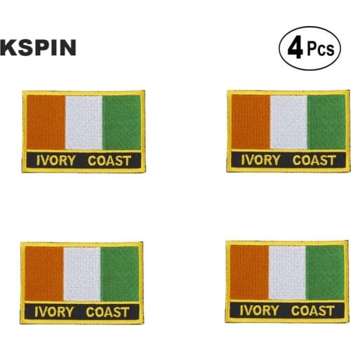 Ivory Coast Rectangular Shape Flag Iron on Saw on Patches Embroidered Flag Patches National Flag Patches for Clothing