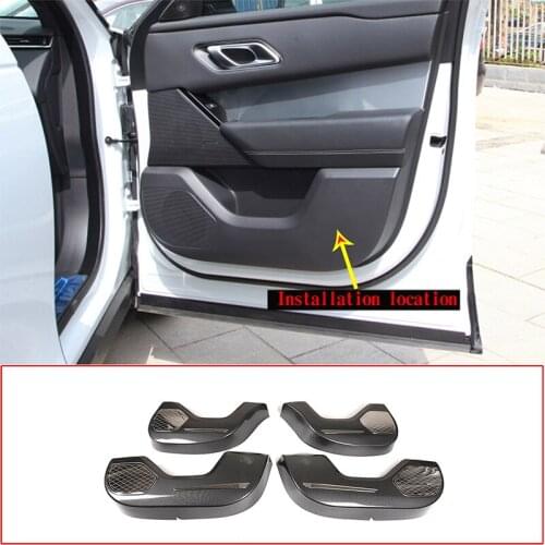 For 2017-2021 Land Rover Range Rover Velar door anti-kick panel ABS carbon fiber pattern auto parts