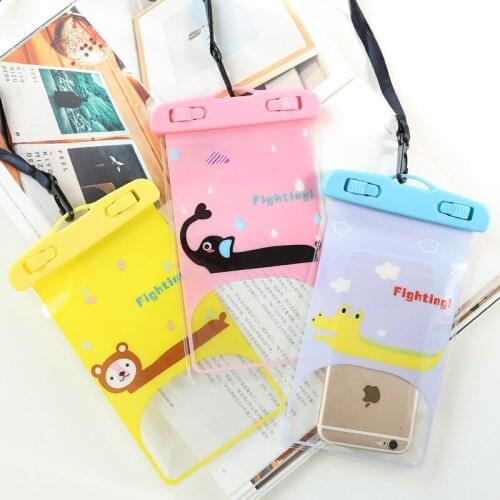 1pcs Hot Cartoon Waterproof Pouch Bag Cell Phone Case For iPhone Samsung Coin Purse Card Holder Storage Wallet Bag